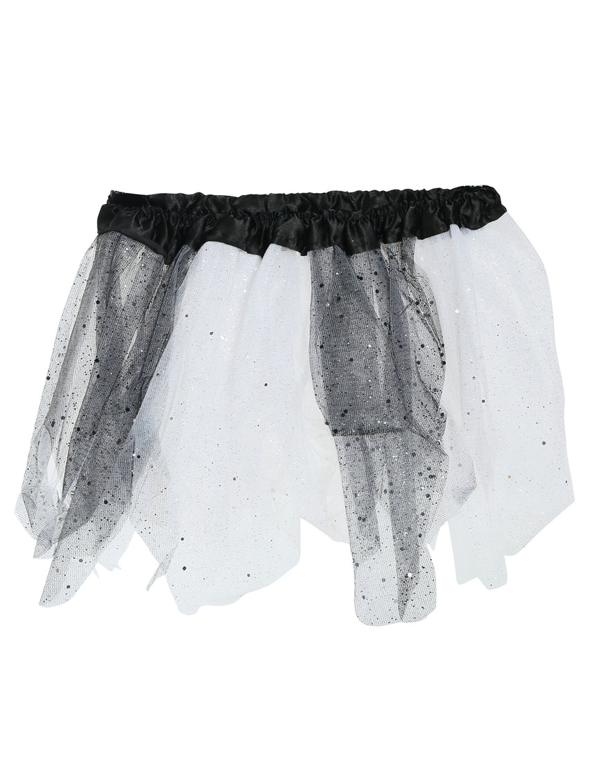 Tutu bicolore noir et blanc à paillettes fille
