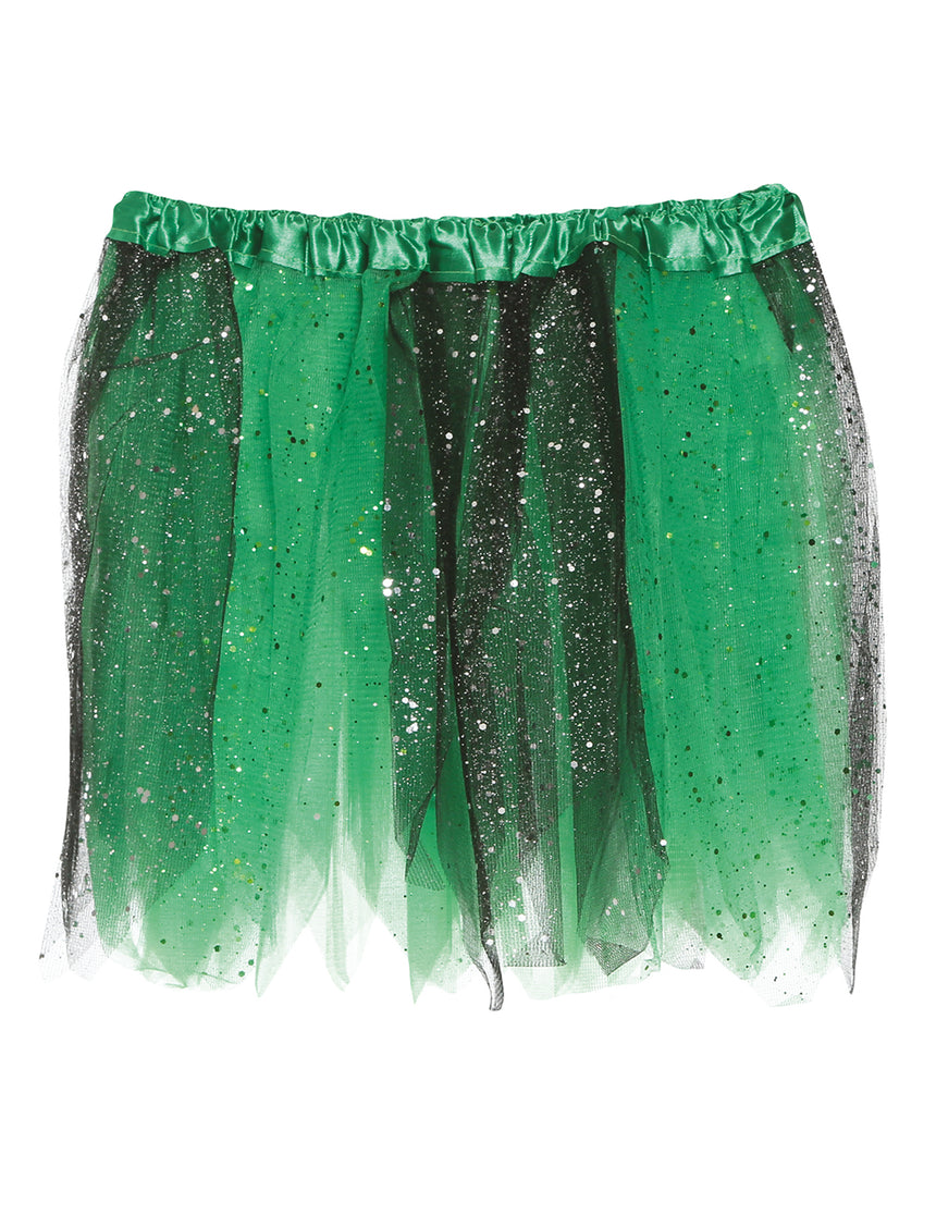 Tutu bicolore noir et vert à paillettes fille
