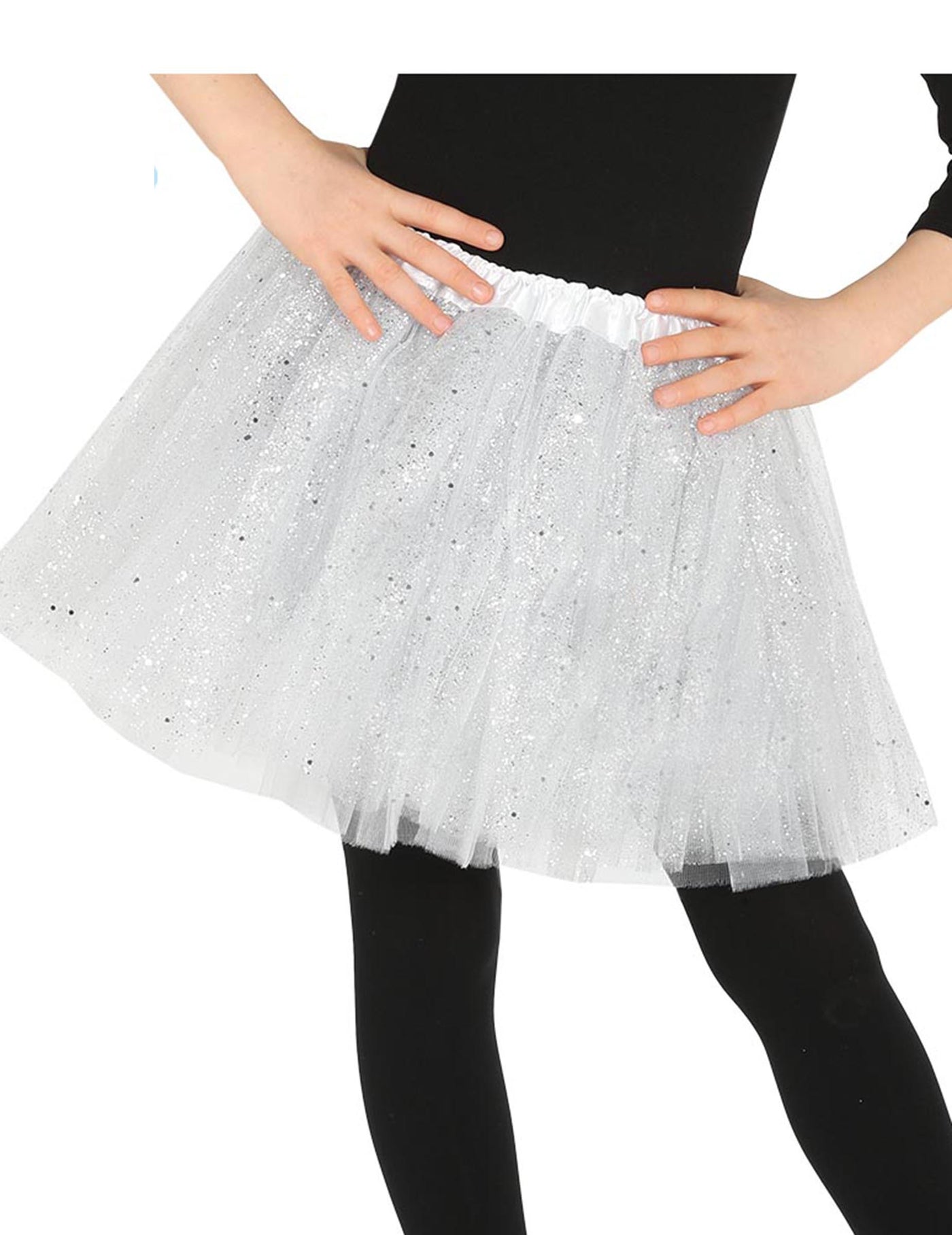Tutu blanc à paillettes fille