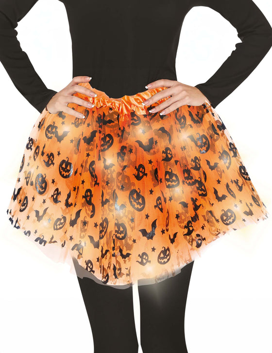 Tutu citrouille lumineux adulte