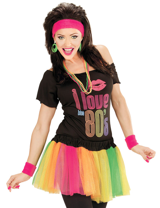Tutu multicolore fluo court femme