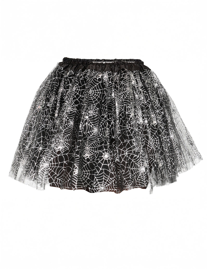 Tutu toiles d'araignées argentées fille