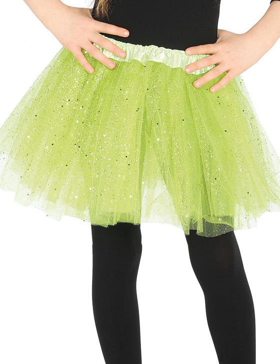 Tutu vert à paillettes fille