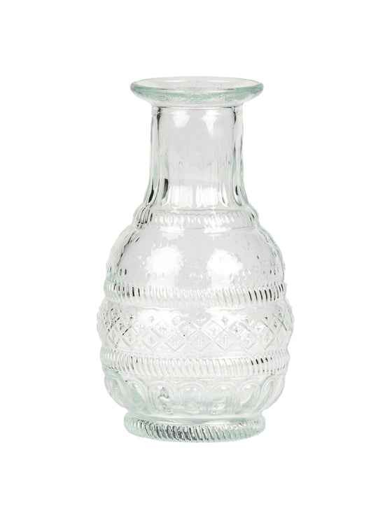 Vase en verre gravure ancienne 7,5 x 13 cm