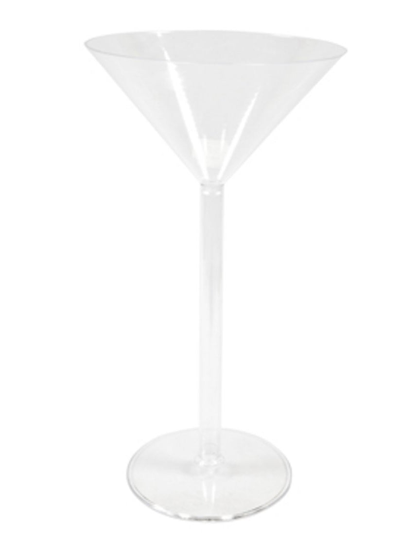 Vase sur pied maxi coupe à martini en plastique 46 cm réutilisable