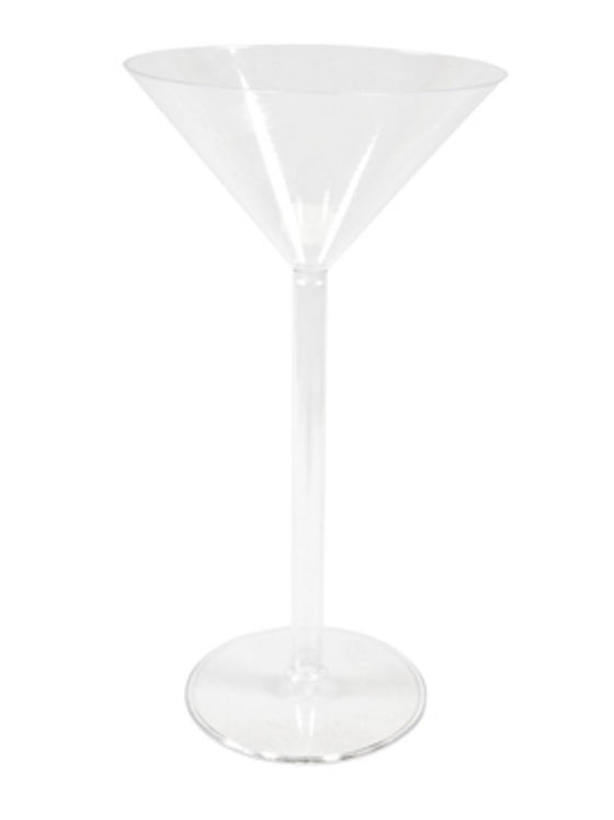 Vase sur pied maxi coupe à martini en plastique 46 cm réutilisable