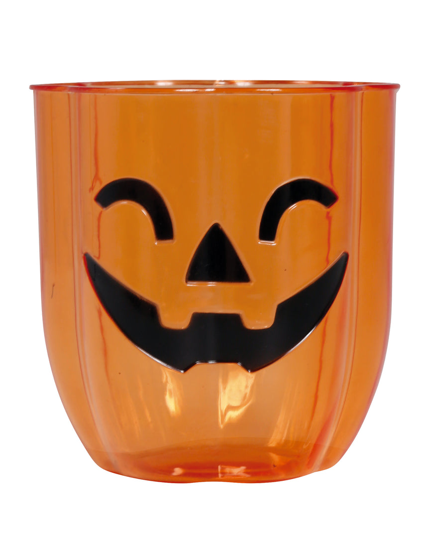 Verre en plastique citrouillante souriante 10 cm