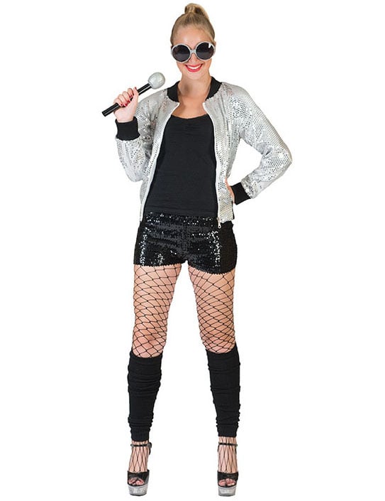 Veste à paillettes argent femme