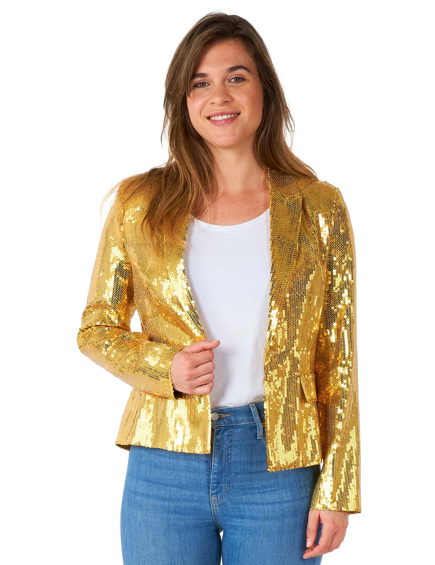 Veste blazer à sequins dorés Suitmeister femme