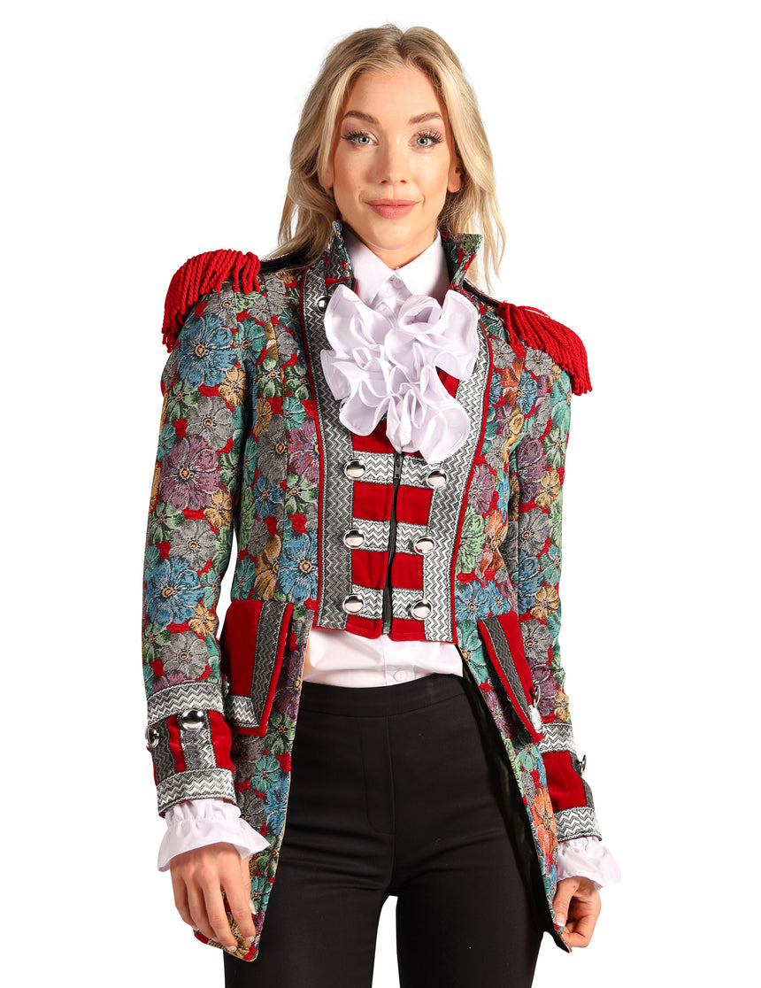Veste de carnaval femme motif floral haut de gamme