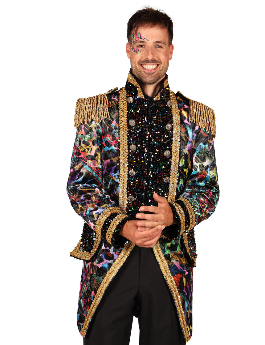Veste de carnaval homme haut de gamme couleurs fluo