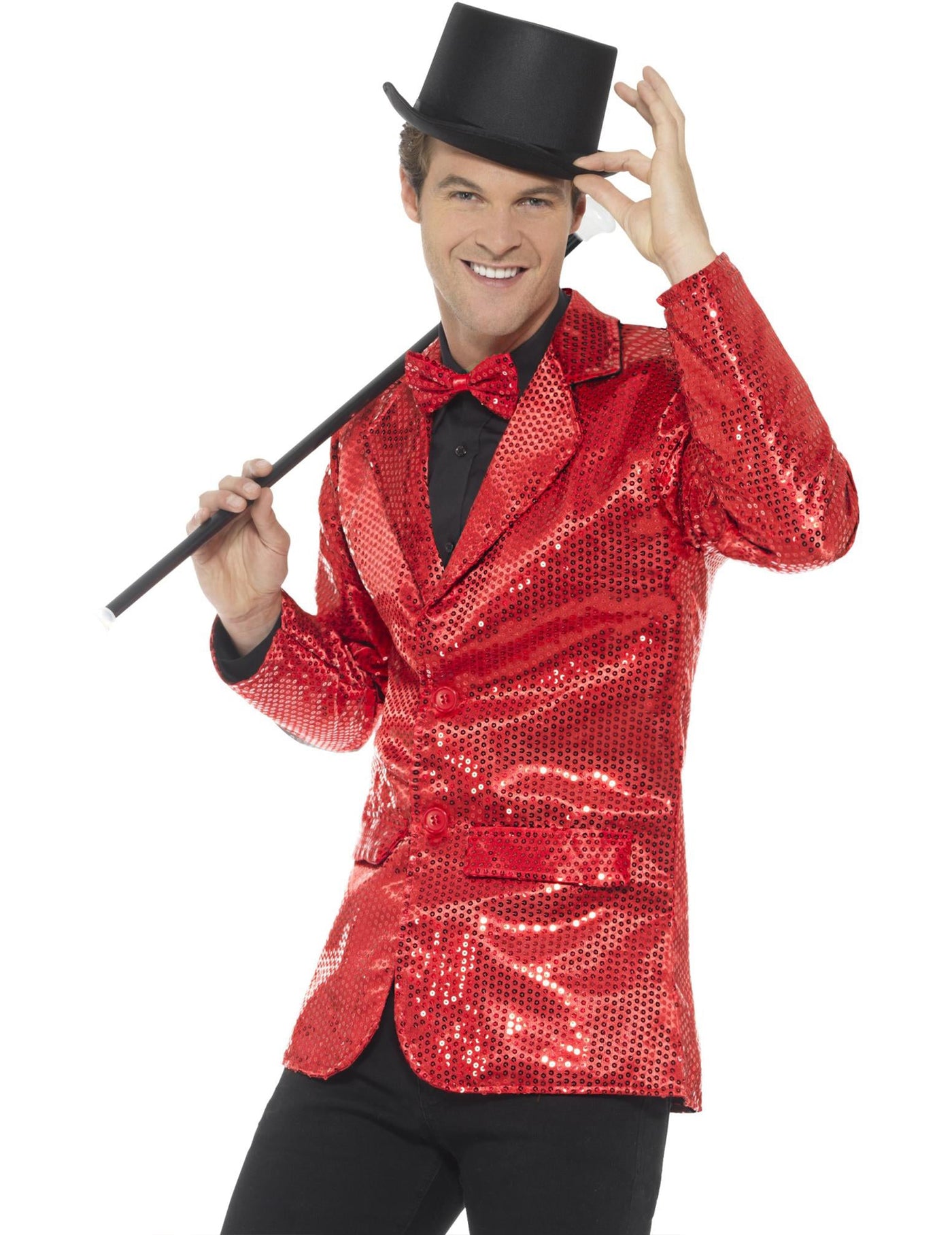 Veste disco rouge à sequins luxe homme