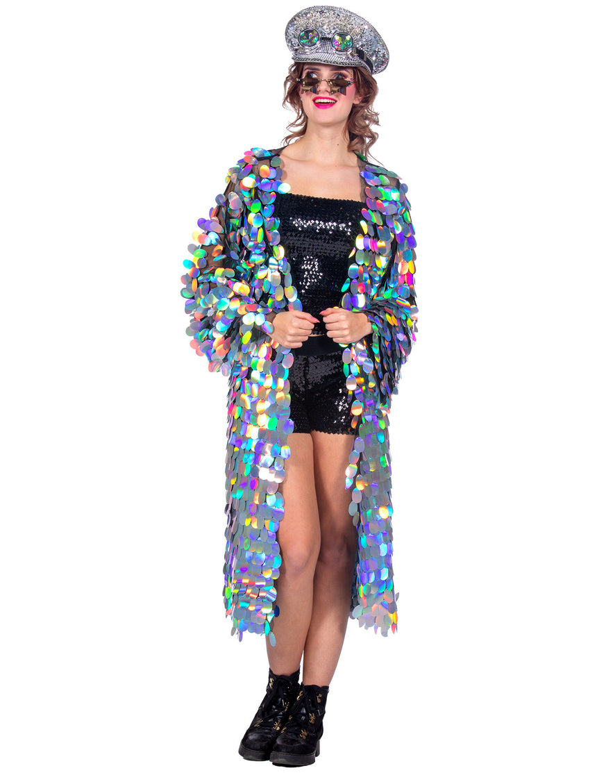 Veste longues à grosses paillettes luxe femme
