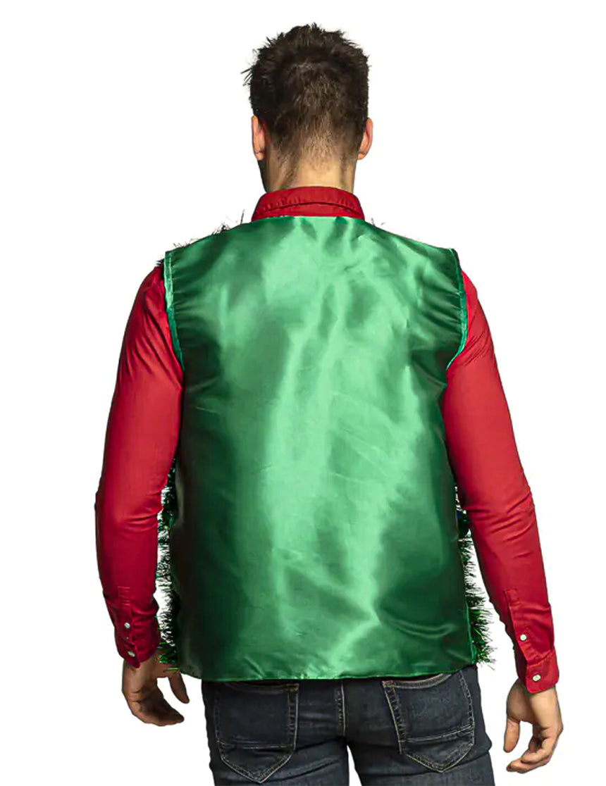Veste sapin de noel avec boules verte adulte