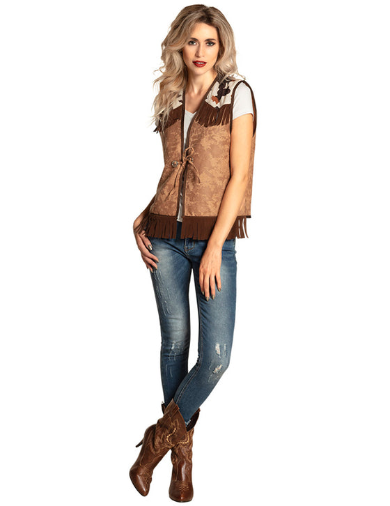 Veste western marron clair femme