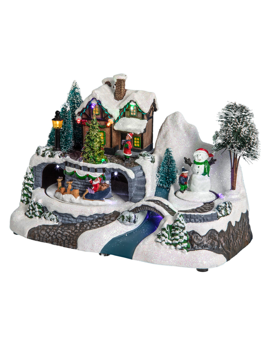 Village de noël lumineux maison 23 x 15 x 16 cm