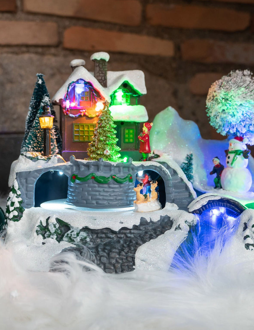 Village de noël lumineux maison 23 x 15 x 16 cm