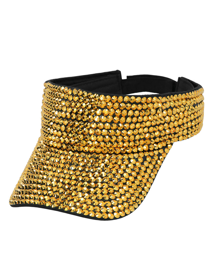 Visière à strass dorés adulte