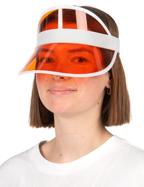 Visière joueur de poker orange adulte