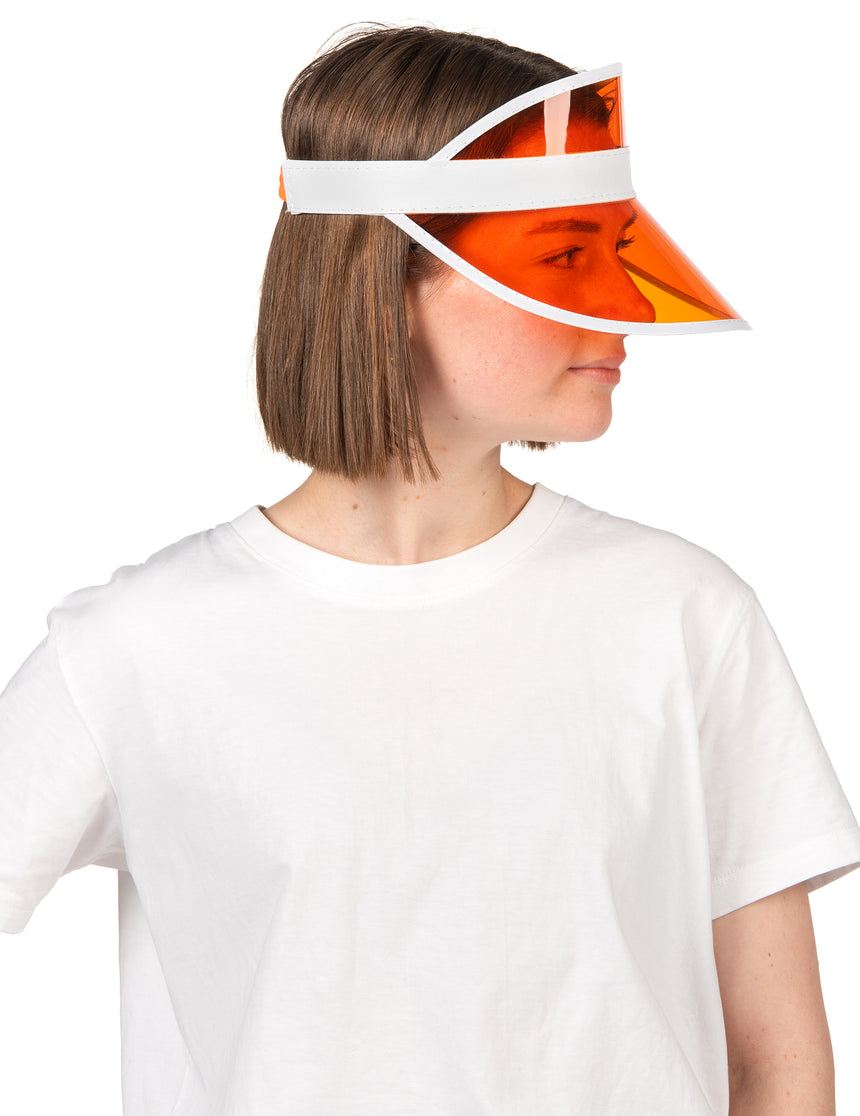Visière joueur de poker orange adulte