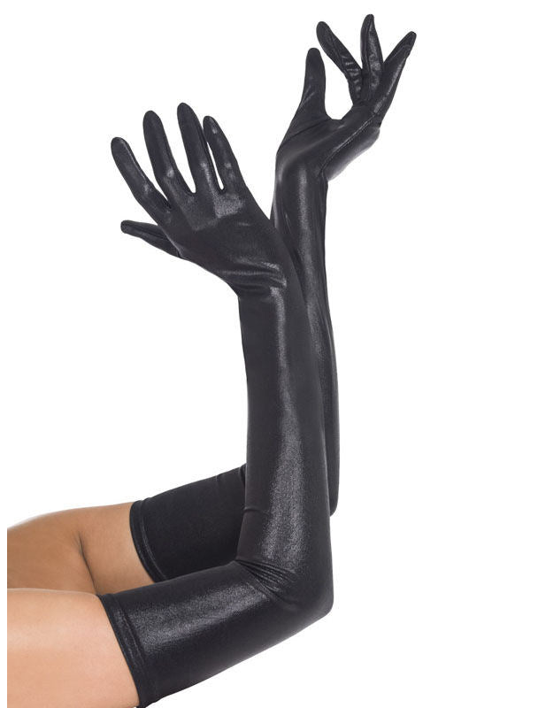 Gants longs simili cuir adulte
