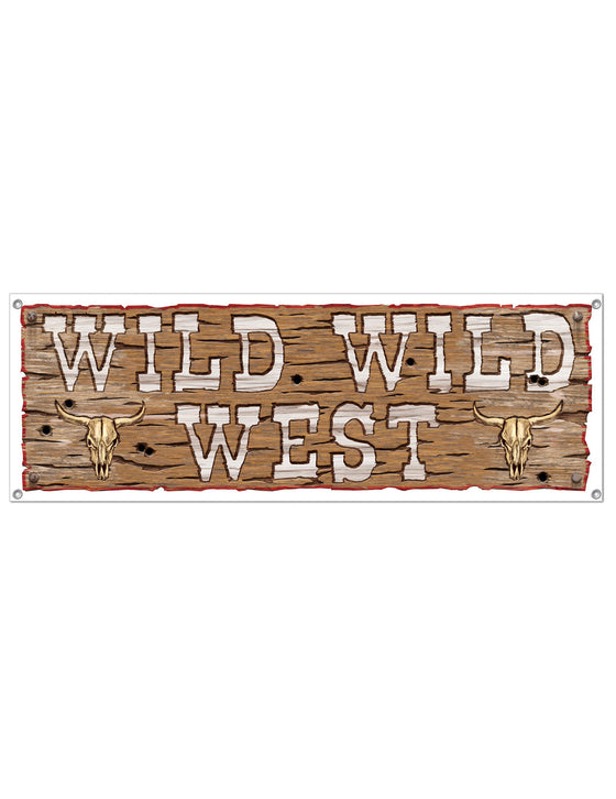 Bannière en plastique Wild Wild West 1,5 m x 53,3 cm